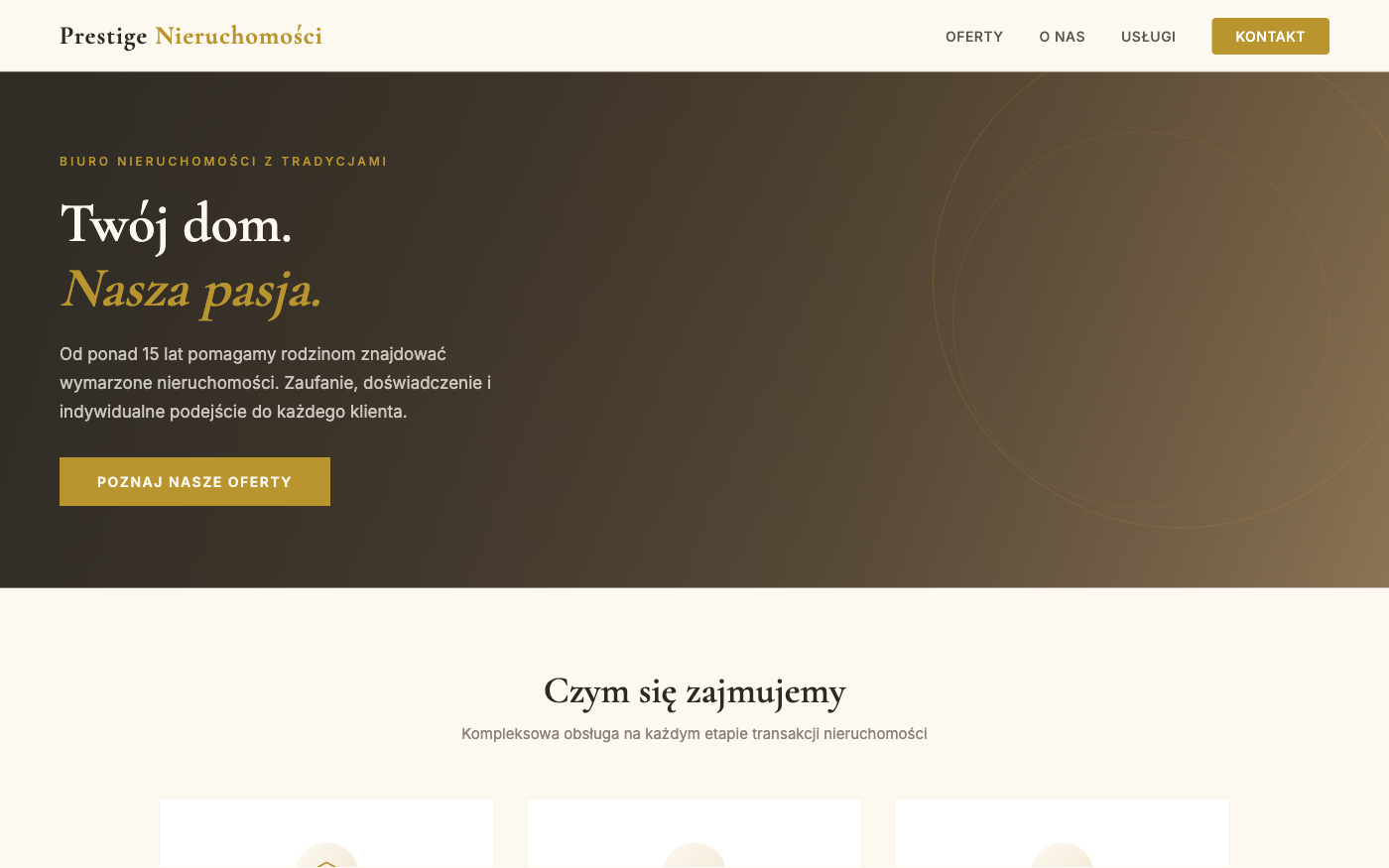 Profesjonalna strona agenta nieruchomości, demo Widoczny Agent